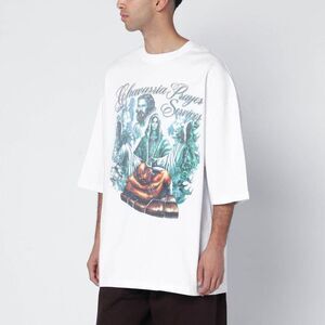 WILLY CHAVARRIA Prayer Services Graphic T-Shirt Men WHITE T-Shirts